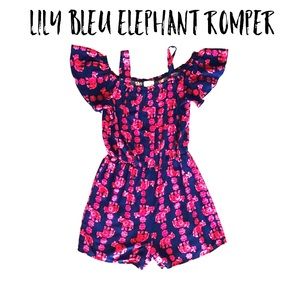 Gently used Lily Beau elephant romper.